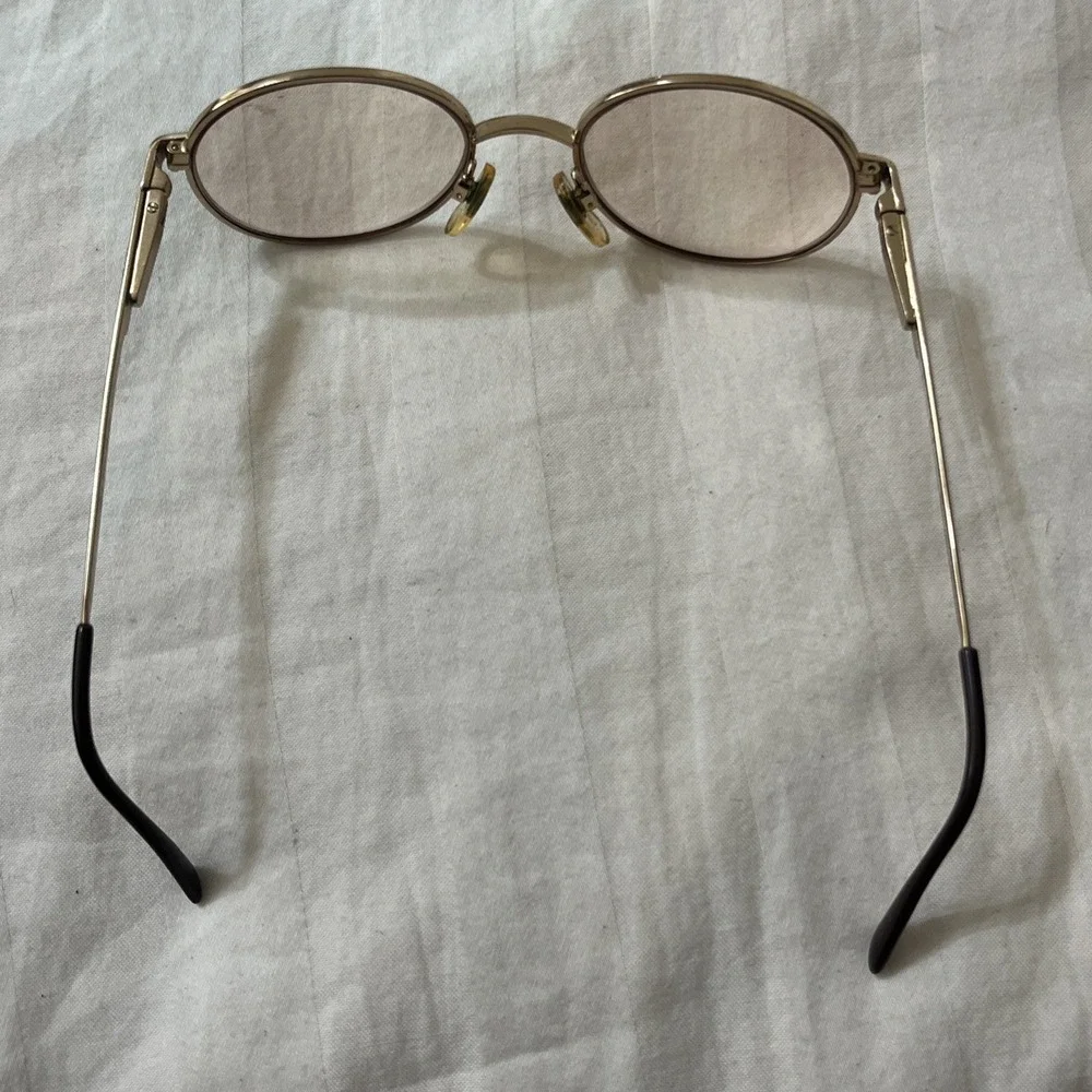 Vintage Glasses Benetton METAL Gold Oval Glasses Frame